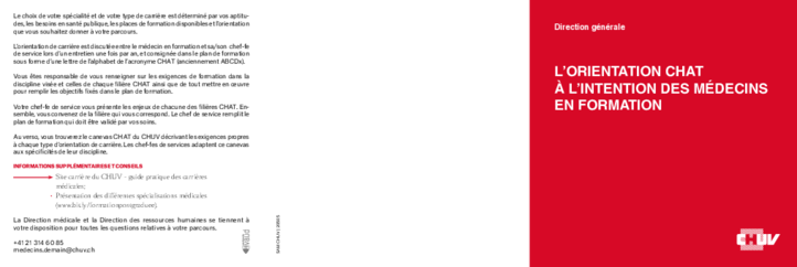 DDIR DIM Flyer L'orientation CHAT à l'intention des médecins en formation
