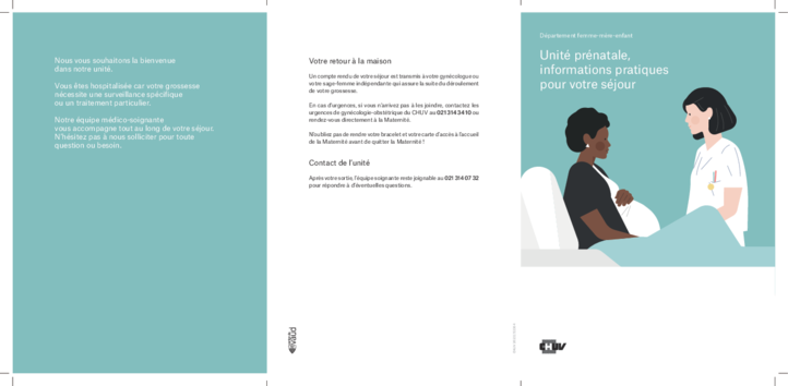 Unité prénatale, informations pratiques pour votre séjour